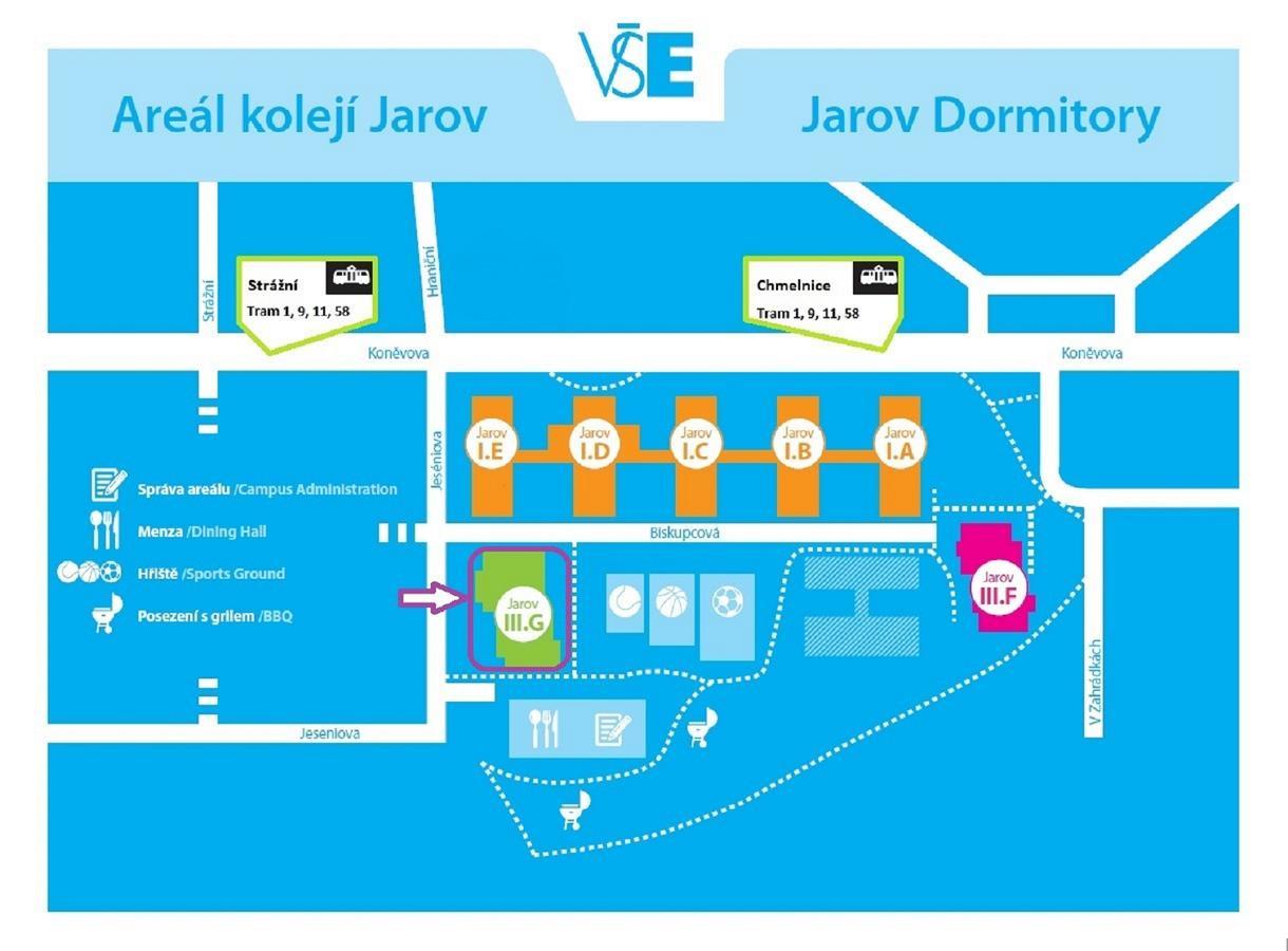 Хостел Eislerova Kolej Jarov Прага Экстерьер фото